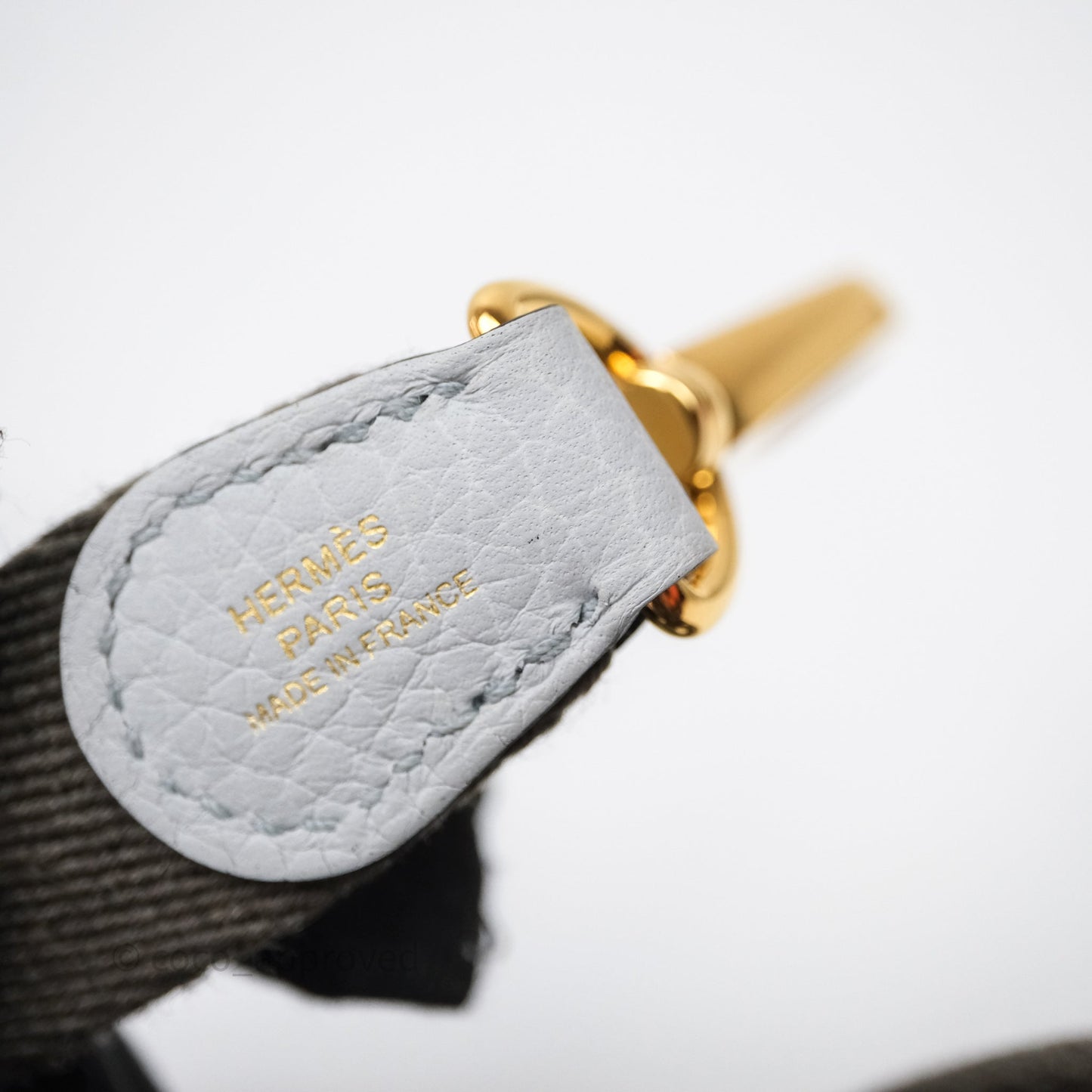 Hermès Mini Evelyne 16  Bleu Pale 08 Clemence Gold Hardware