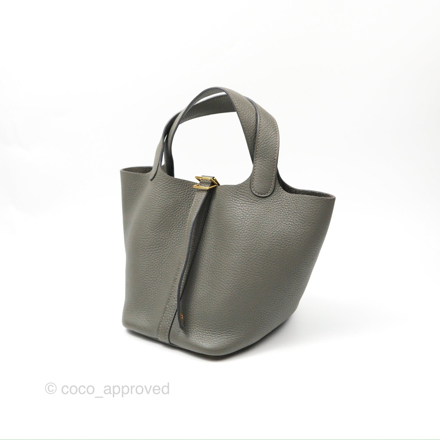 Hermès Picotin Lock 18 Gris Meyer 0L Taurillon Clemence Gold Hardware