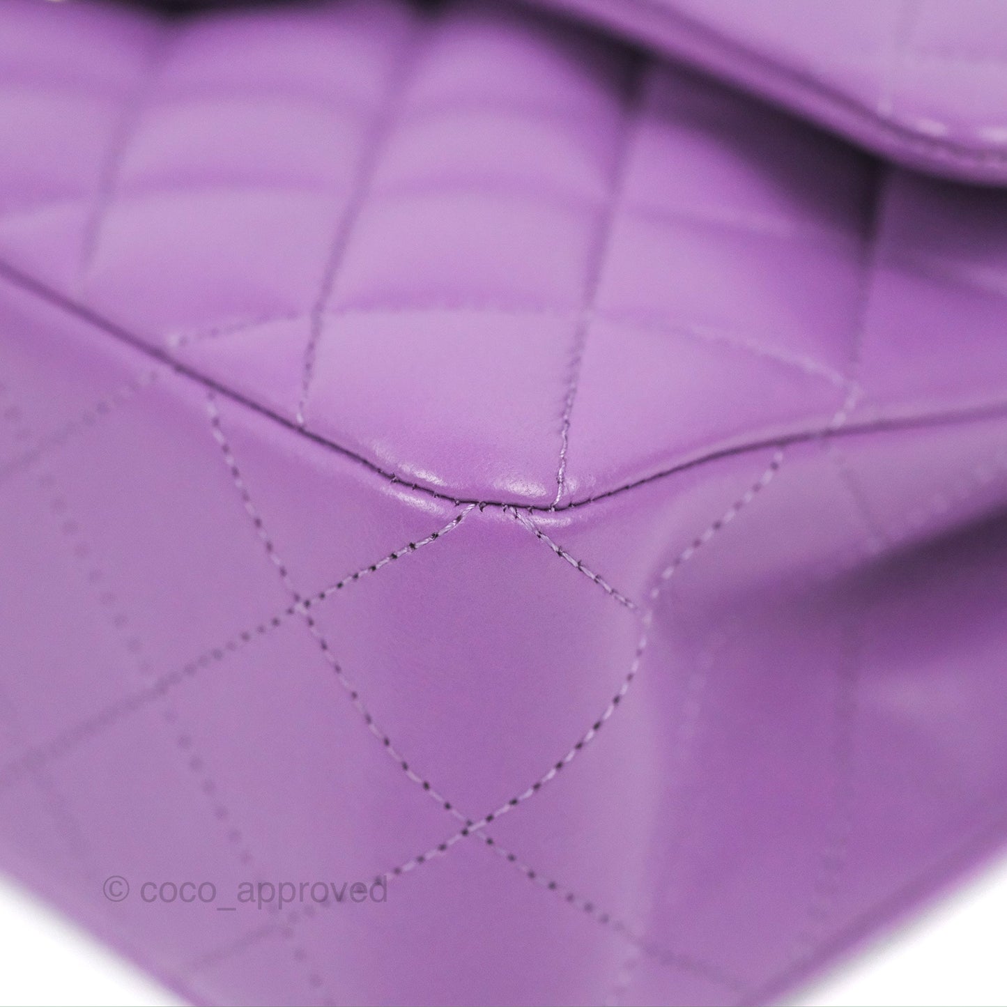 Chanel Small Classic Quilted Flap Purple Lambskin Gold Hardware