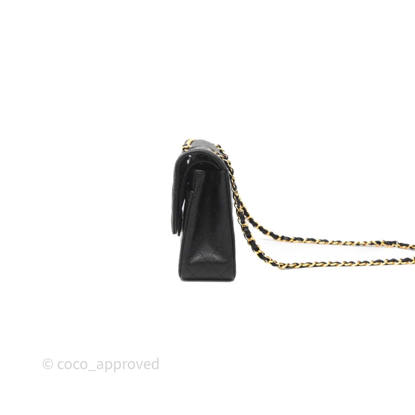 Chanel Classic M/L Medium Flap Quilted Black Caviar Gold Hardware