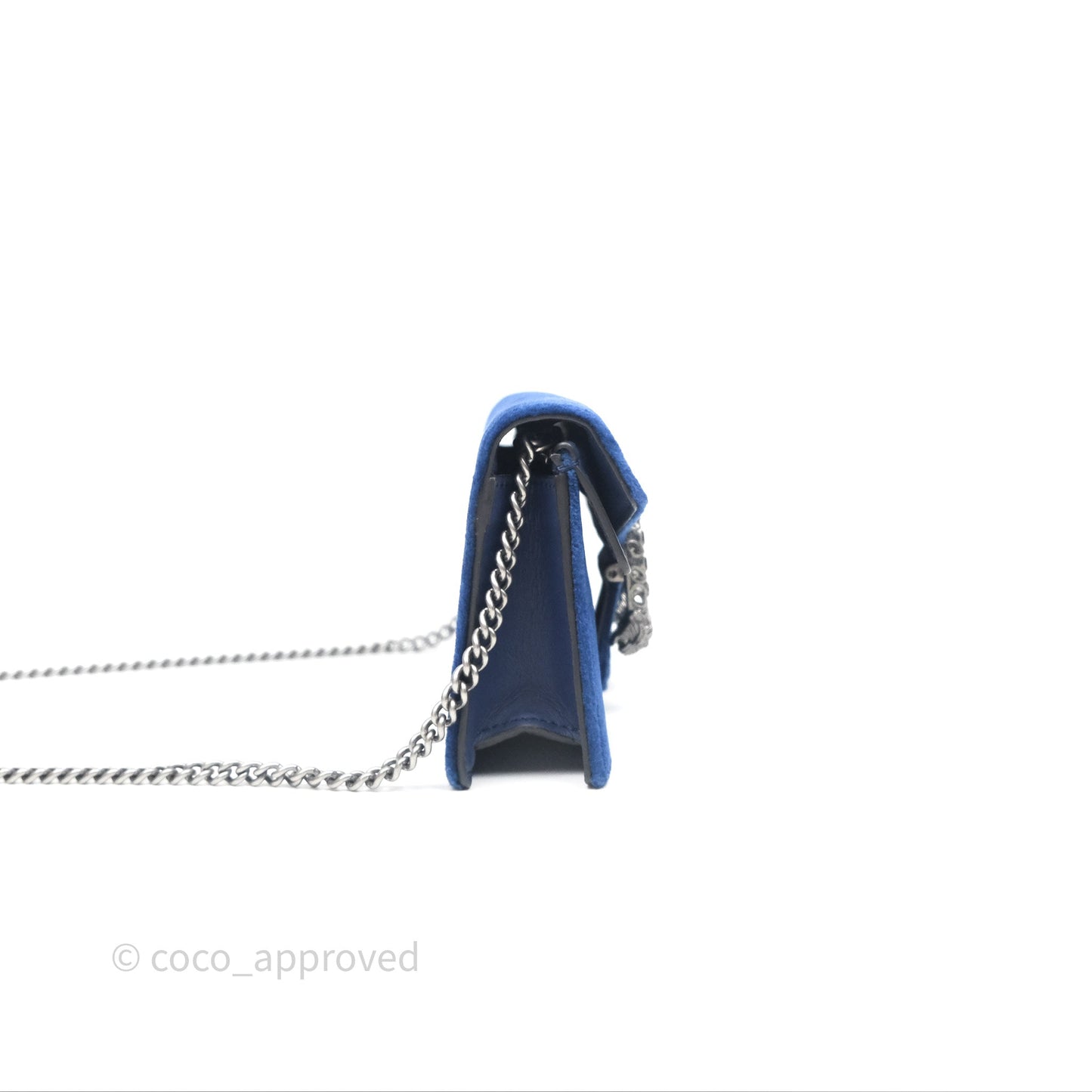 Gucci Super Mini Dionysus Crossbody Bag Royal Blue Velvet