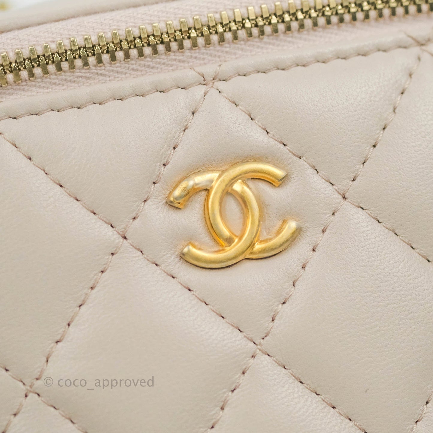 Chanel Classic Mini Pearl Crush Vanity With Chain Lilac Pink Lambskin Aged Gold Hardware