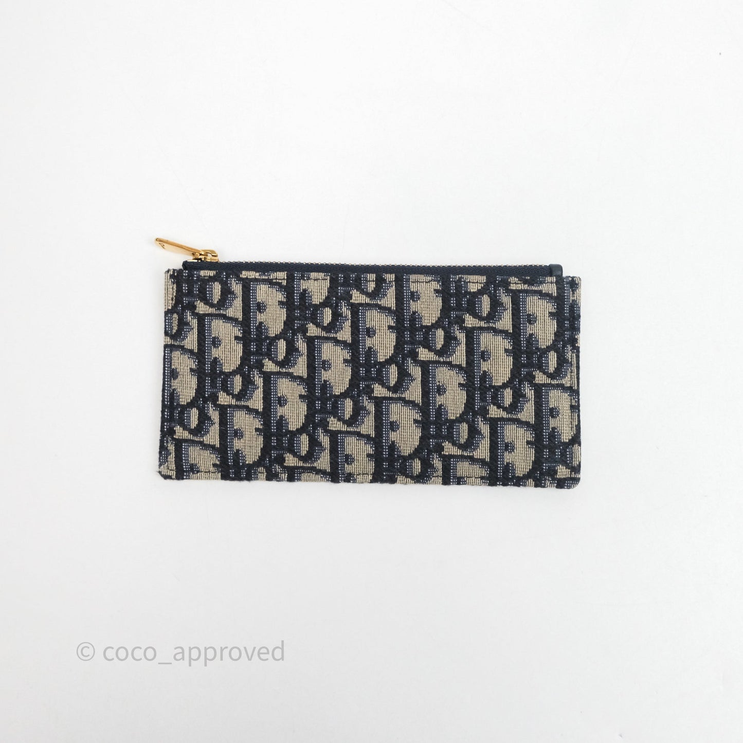 Small Saddle Pouch Wallet with Chain Blue Dior Oblique Jacquard