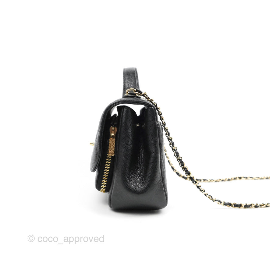 Chanel Quilted Small Business Affinity Flap Black Caviar Gold Hardware