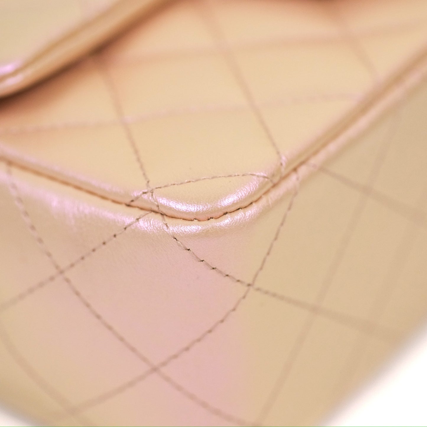 Chanel Quilted Mini Rectangular Iridescent Pink Calfskin Silver Hardware