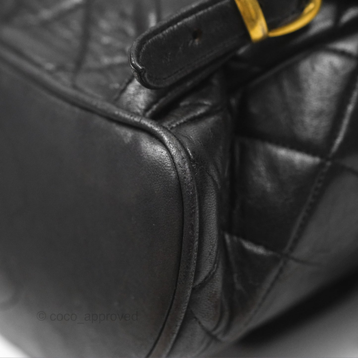 Chanel Vintage CC Duma Backpack Black Lambskin 24K Gold Hardware