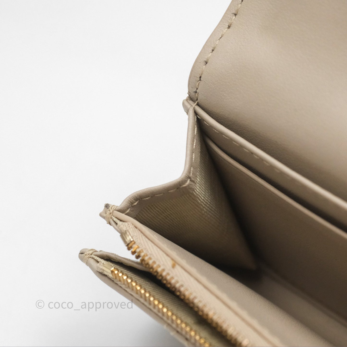 Christian Dior My Dior Glycine Wallet Powder Beige Cannage Lambskin