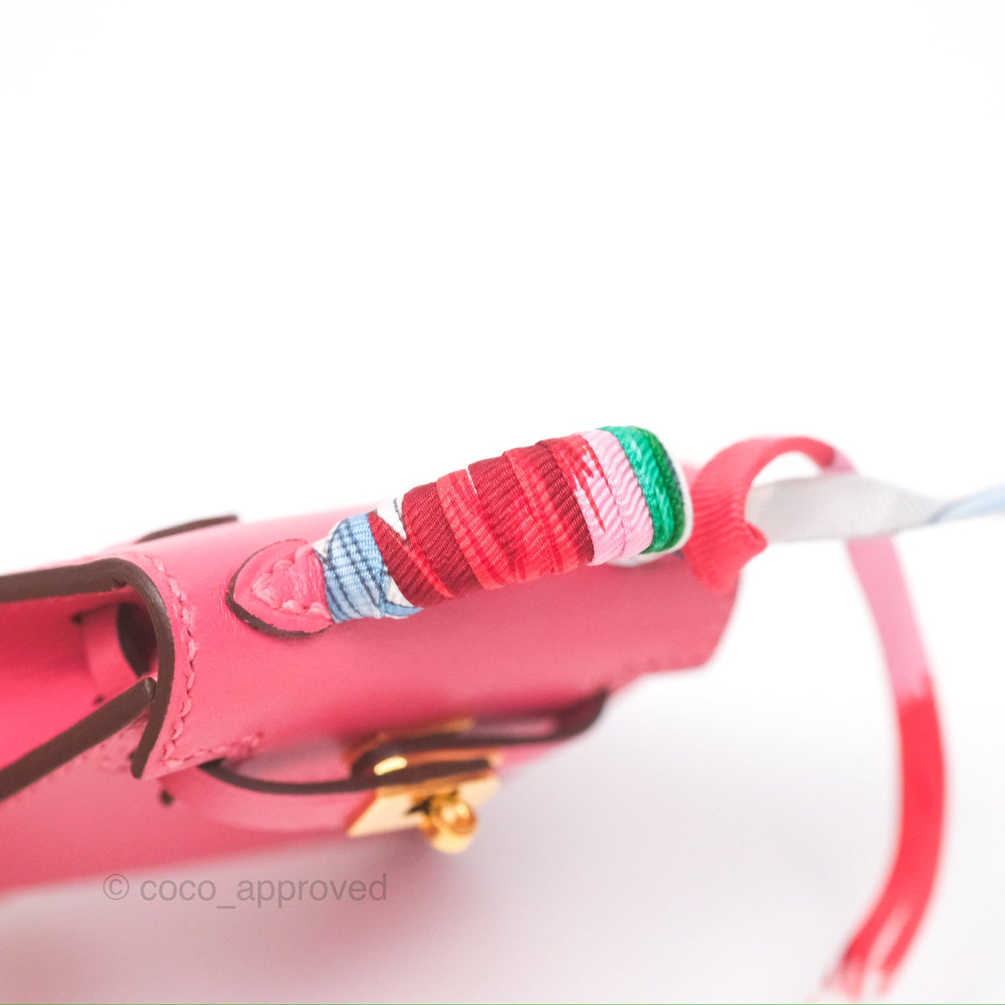 Hermès Kelly Twilly Around Bag Charm Pink Tadelakt Gold Hardware