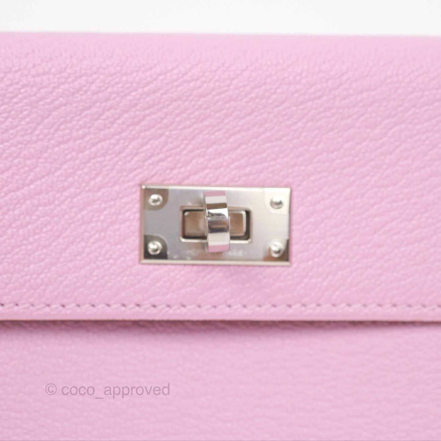 Hermès Kelly Pocket Compact Wallet Mauve Sylvester Palladium Hardware