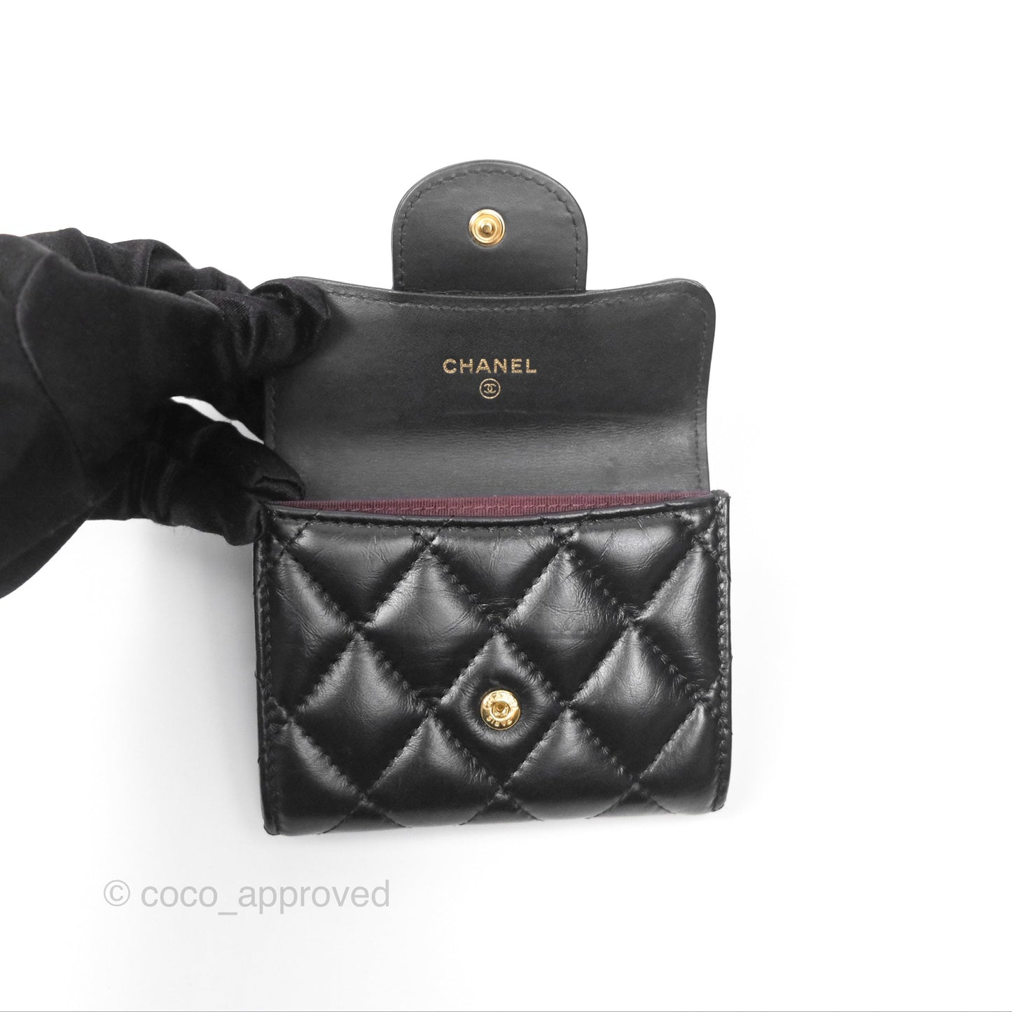 Chanel Reissue Card Holder Black Aged Calfskin Gold Hardware