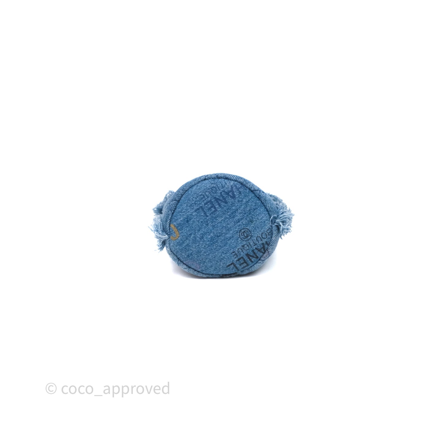 Chanel Mood Denim Mini Bucket Bag with Chain Blue Gold Hardware