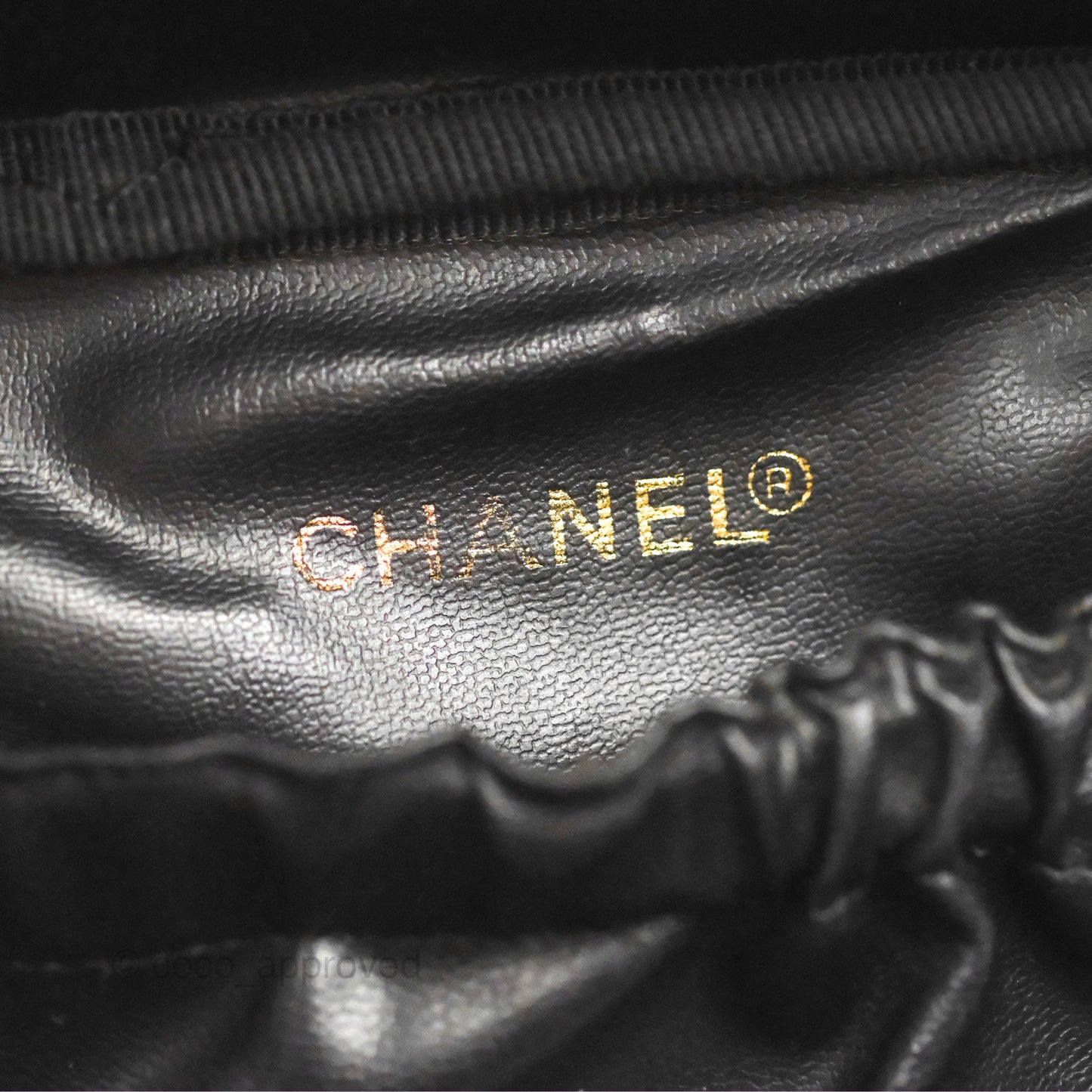 Chanel Vintage Vanity Case Black Caviar Gold Hardware