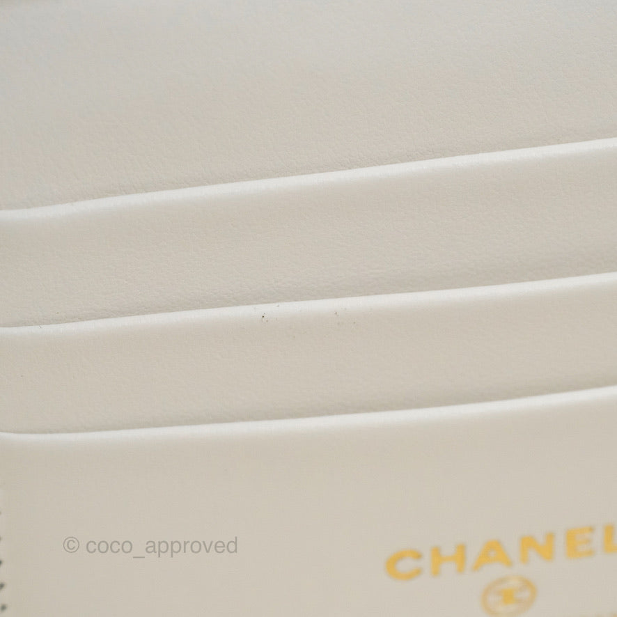 Chanel Classic Vanity with Chain White Caviar Gold Hardware