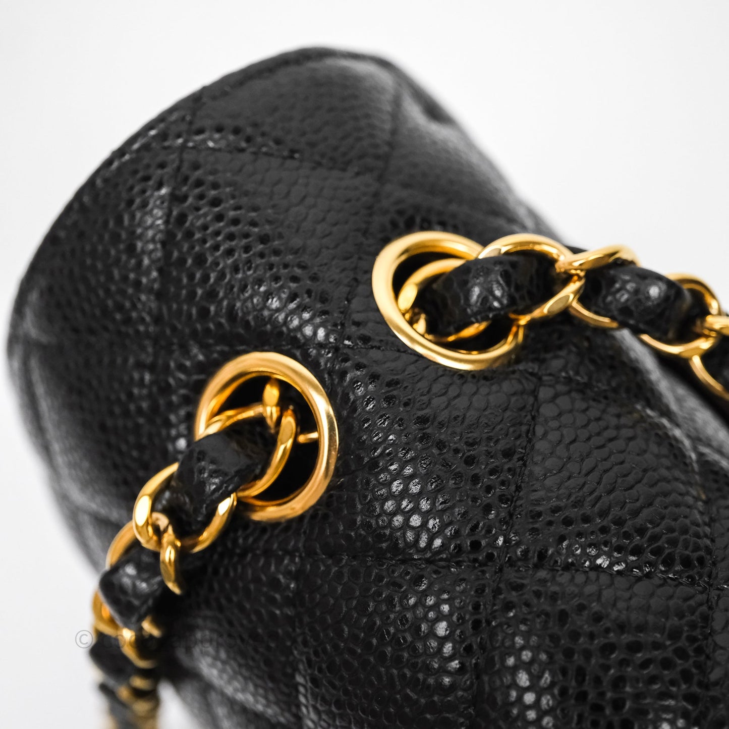 Chanel Small Classic Flap Quilted Black Caviar Gold Hardware