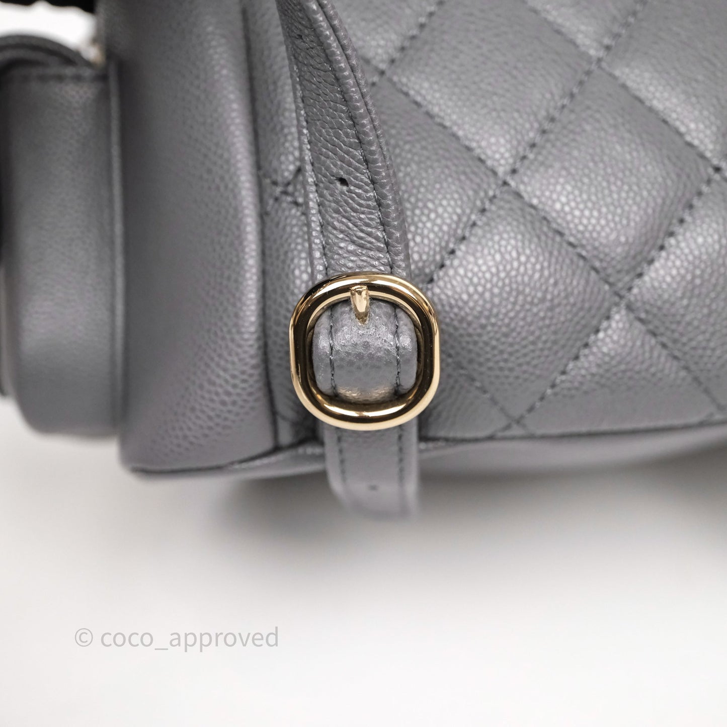 Chanel Small Duma Backpack Dark Grey Caviar Gold Hardware 23K