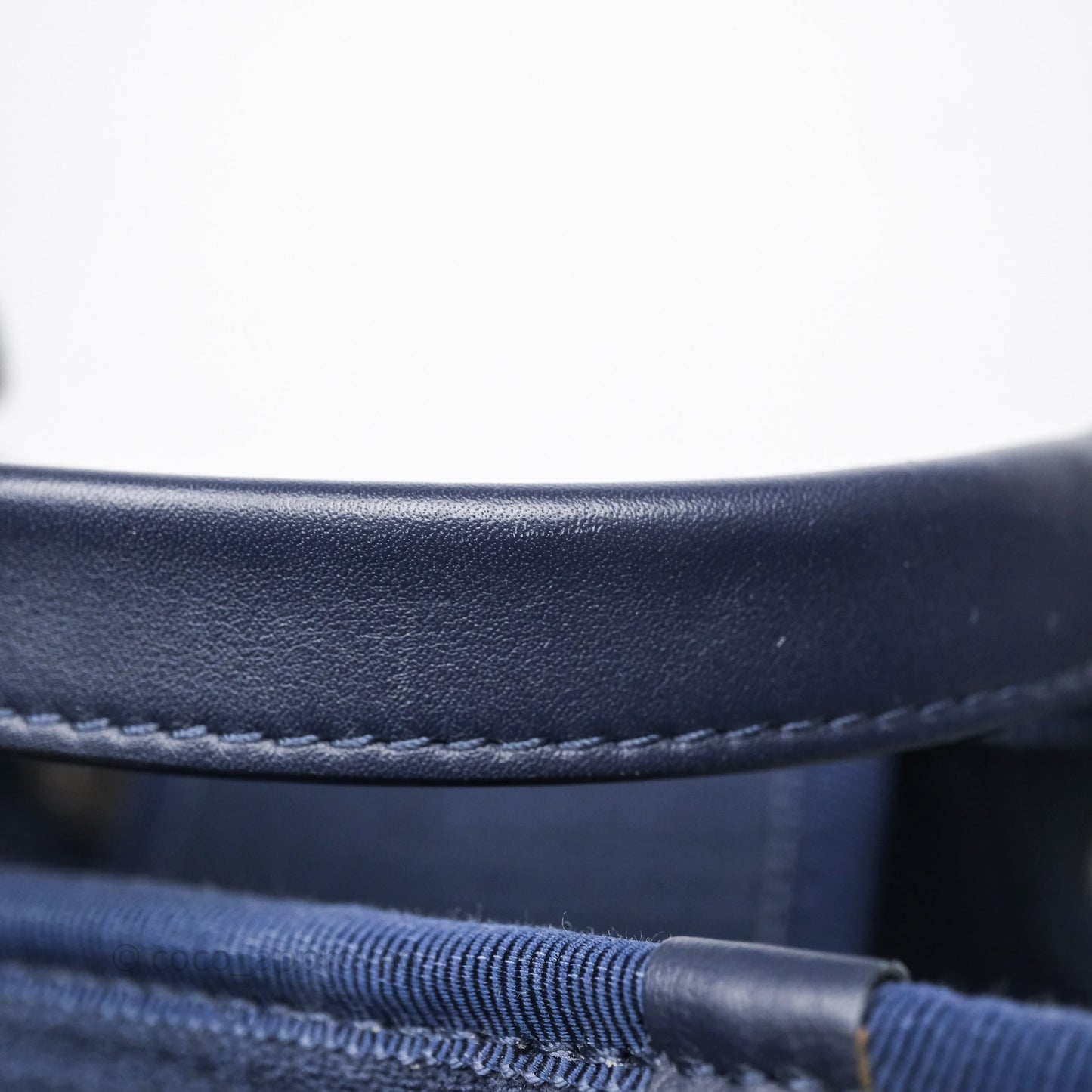 Chanel Large Deauville Navy Canvas Silver Hardware