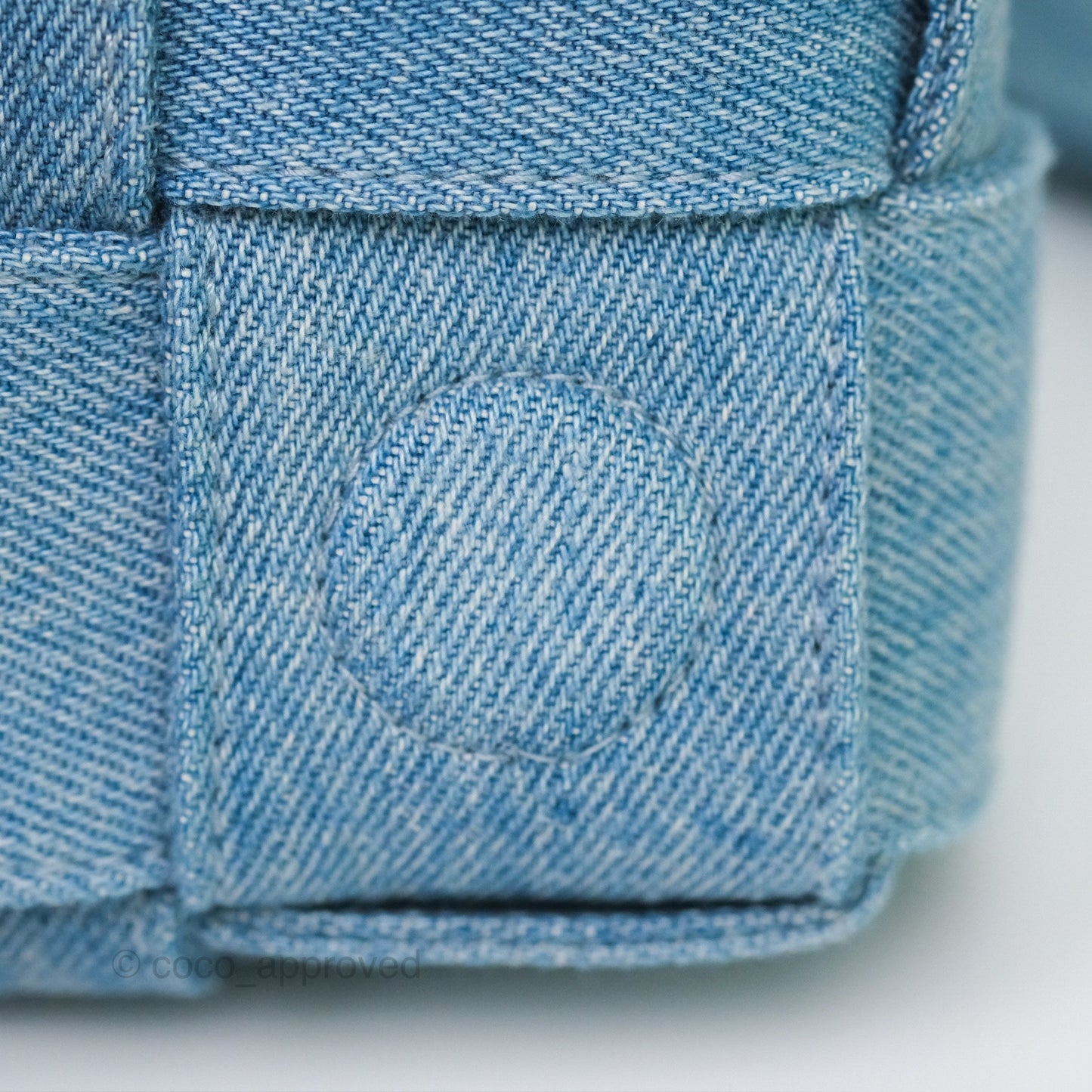 Bottega Veneta Cassette Shoulder Bag Intrecciato Denim