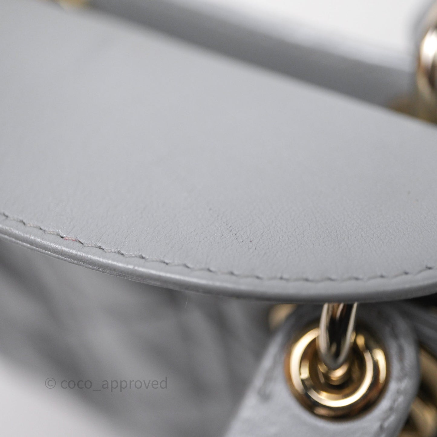 Christian Dior Mini Lady Dior Iridescent Grey Lambskin Cannage Gold Hardware