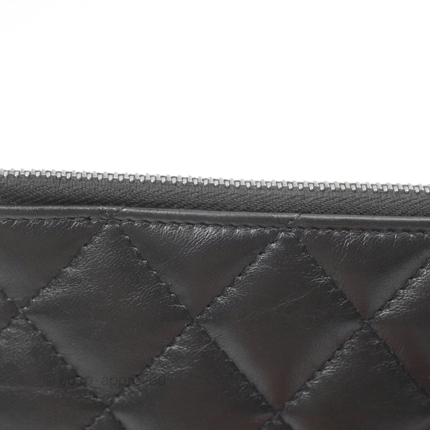 Chanel Quilted Gabrielle Zip Pouch Black Calfskin