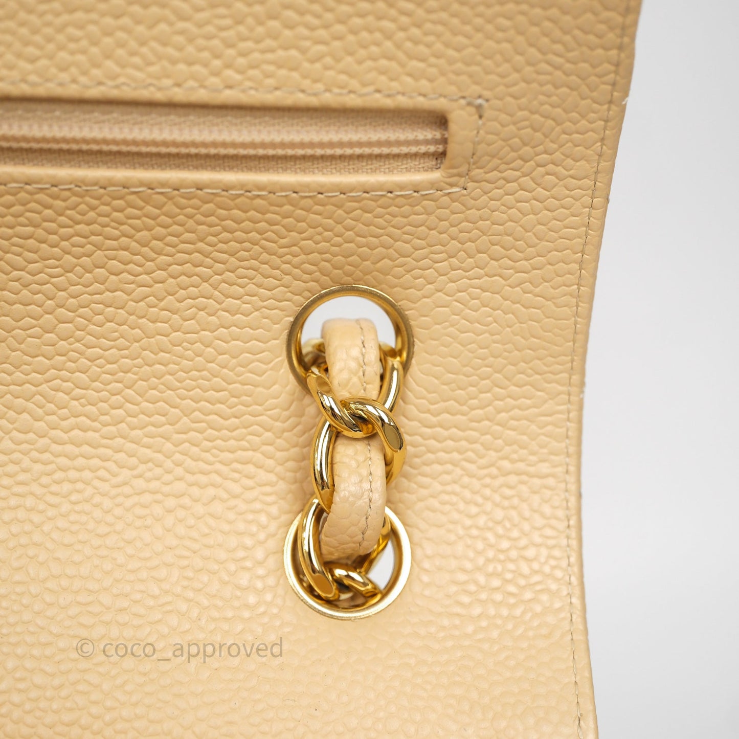 Chanel Jumbo Double Flap Beige Caviar Gold Hardware⁣⁣