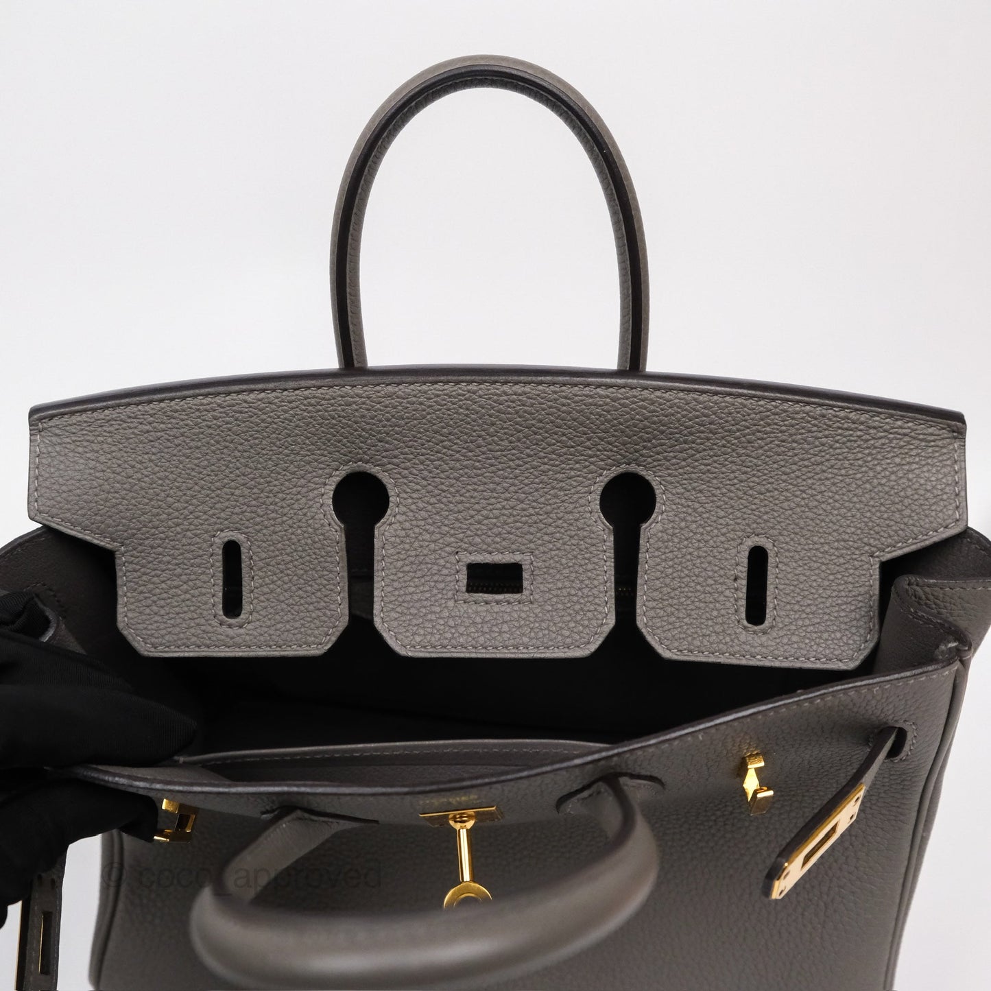 Hermès Birkin 25 Retourne Gris Meyer 0L Togo Gold Hardware