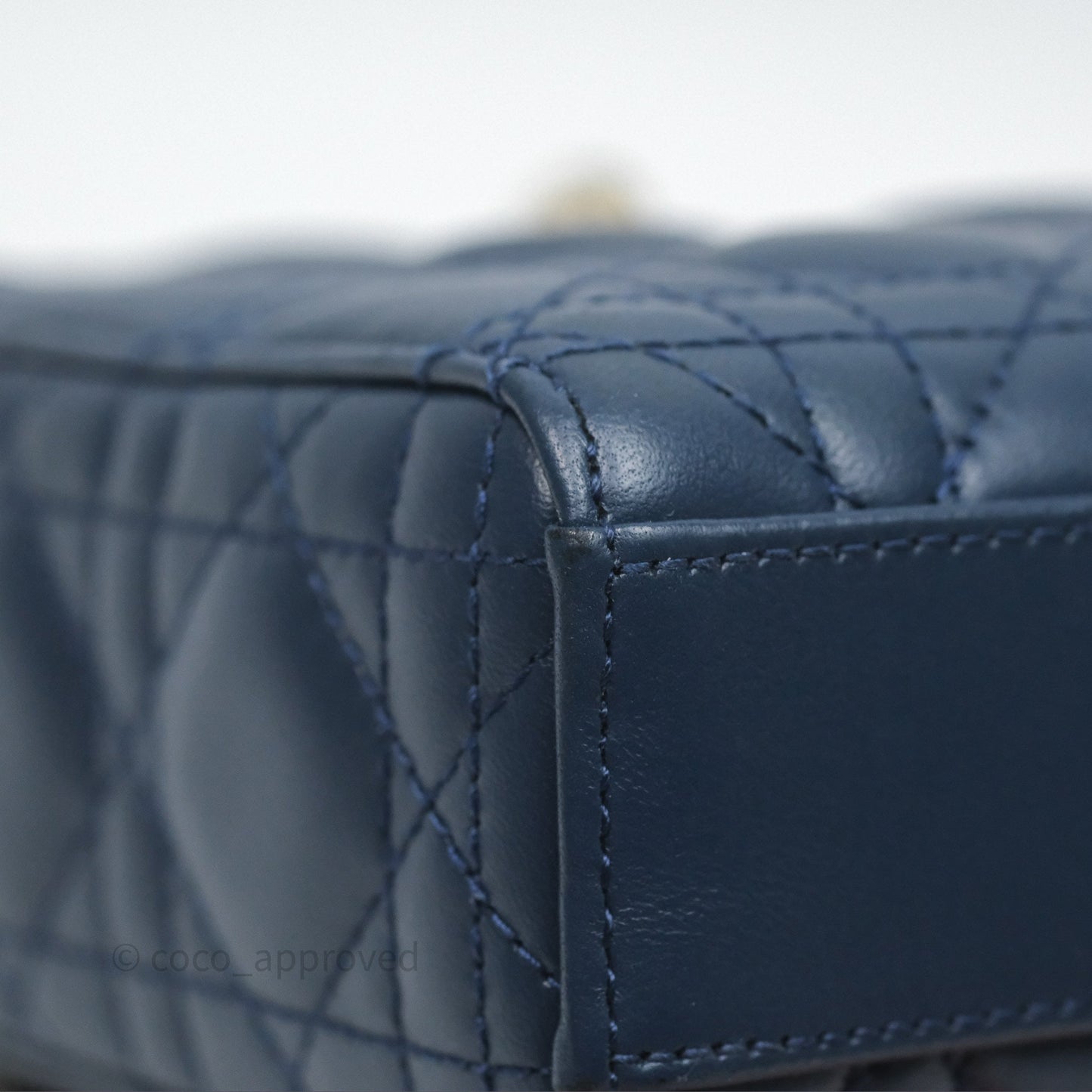 Christian Dior Medium Lady D-Joy Bag Deep Ocean Blue Cannage Lambskin