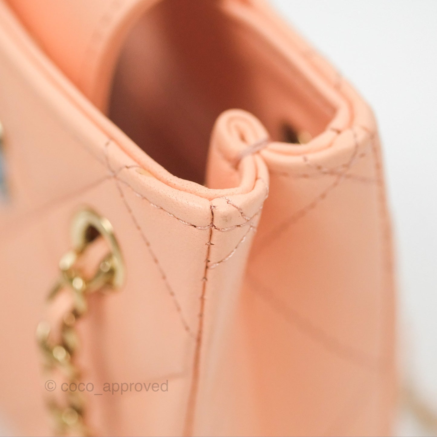 Chanel Mini Clutch With Chain Light Beige Pink Lambskin Gold Hardware