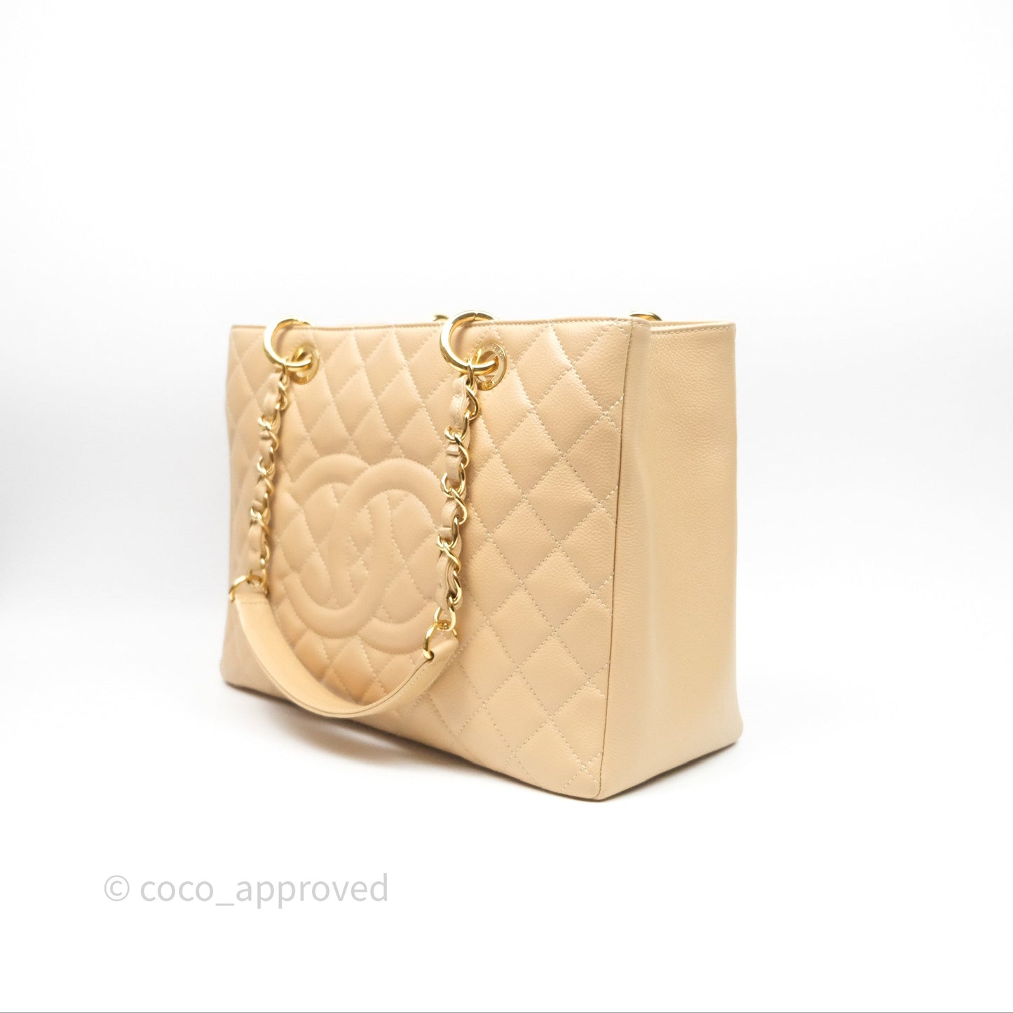 Chanel GST Beige Caviar Gold Hardware