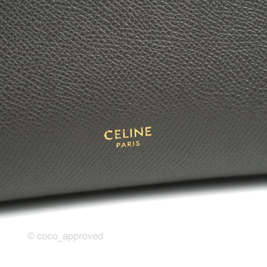 Celine Nano Belt Bag Grey Grained Calfskin Gold Hardware
