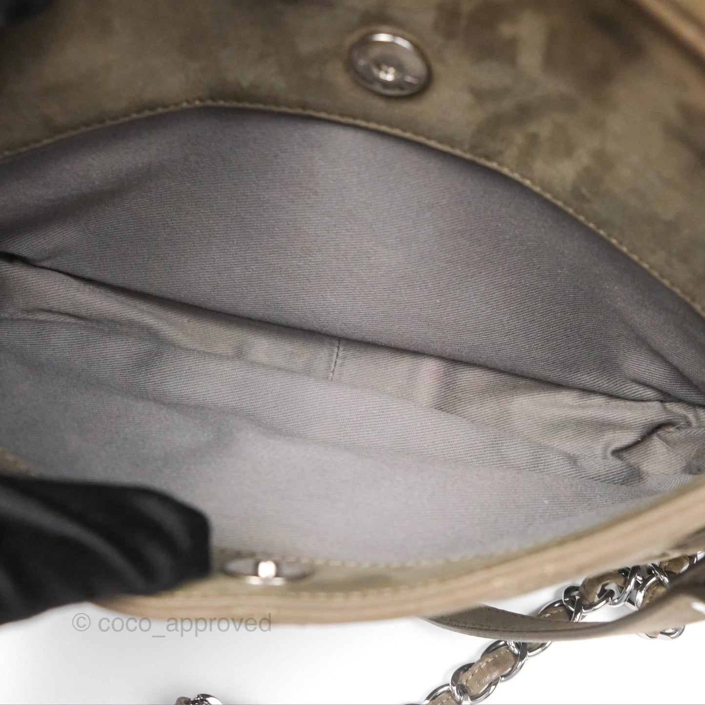 Chanel Quilted Camera Case Bag Iridescent Taupe Calfskin Silver Hardware