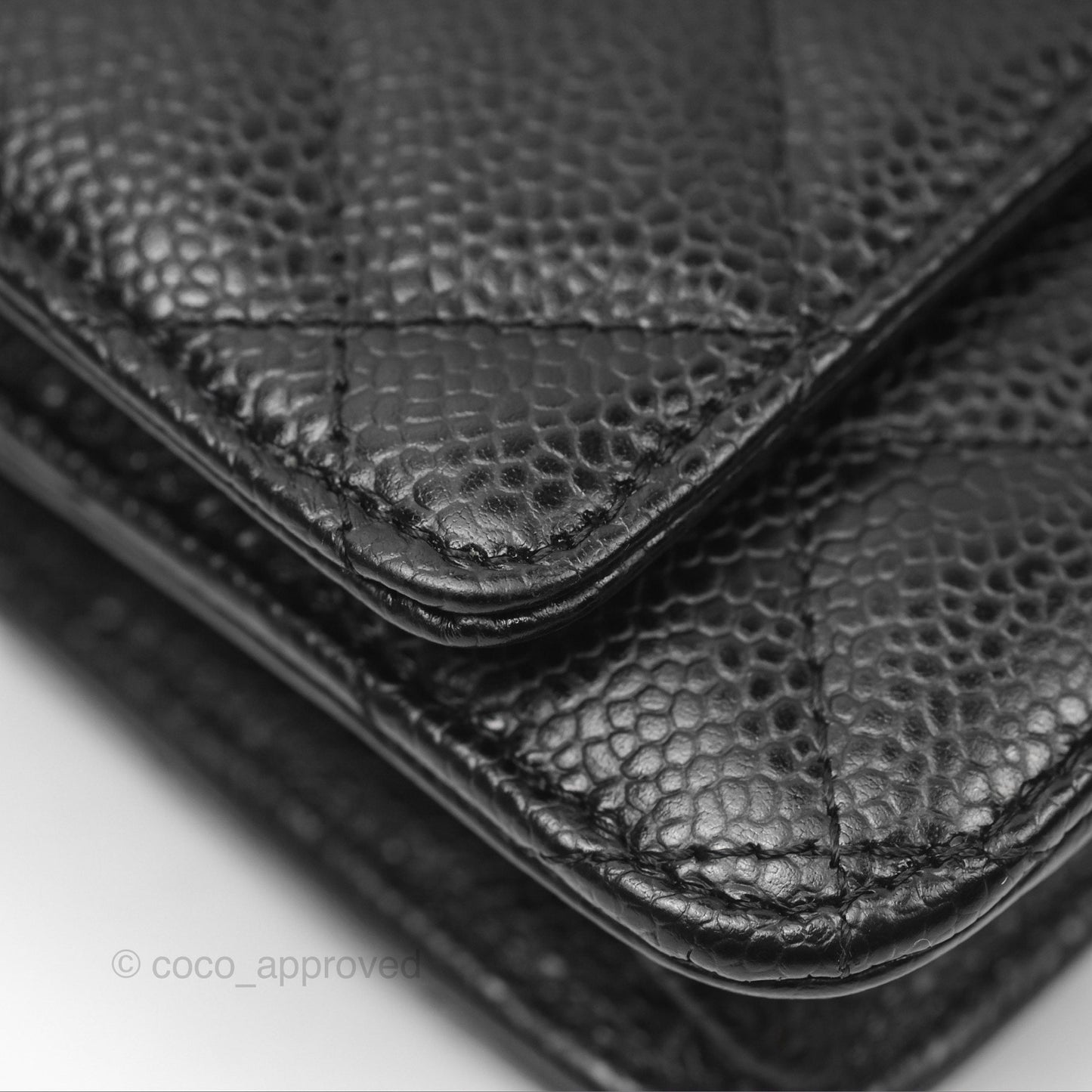 Chanel Quilted Classic Wallet On Chain WOC Black Caviar Gold Hardware