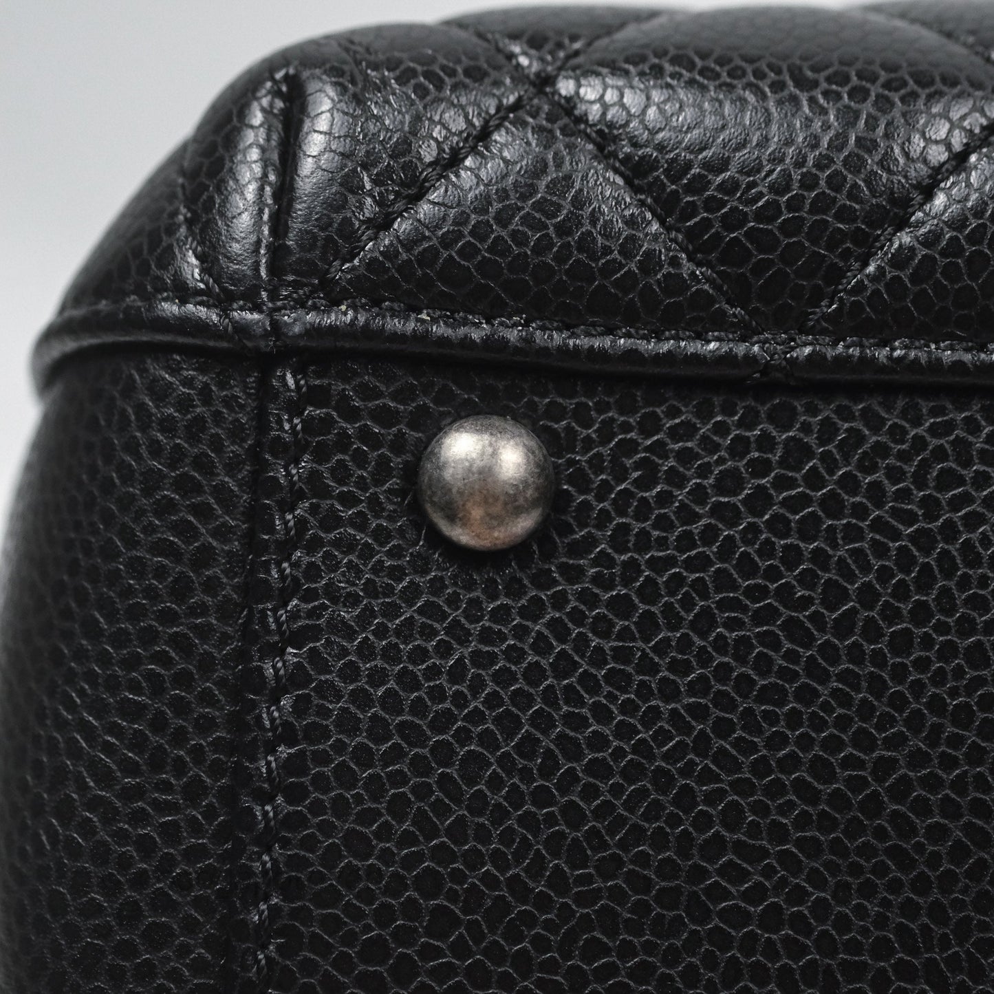 Chanel Quilted Small City Shopping Bag Black Caviar Ruthenium Hardware