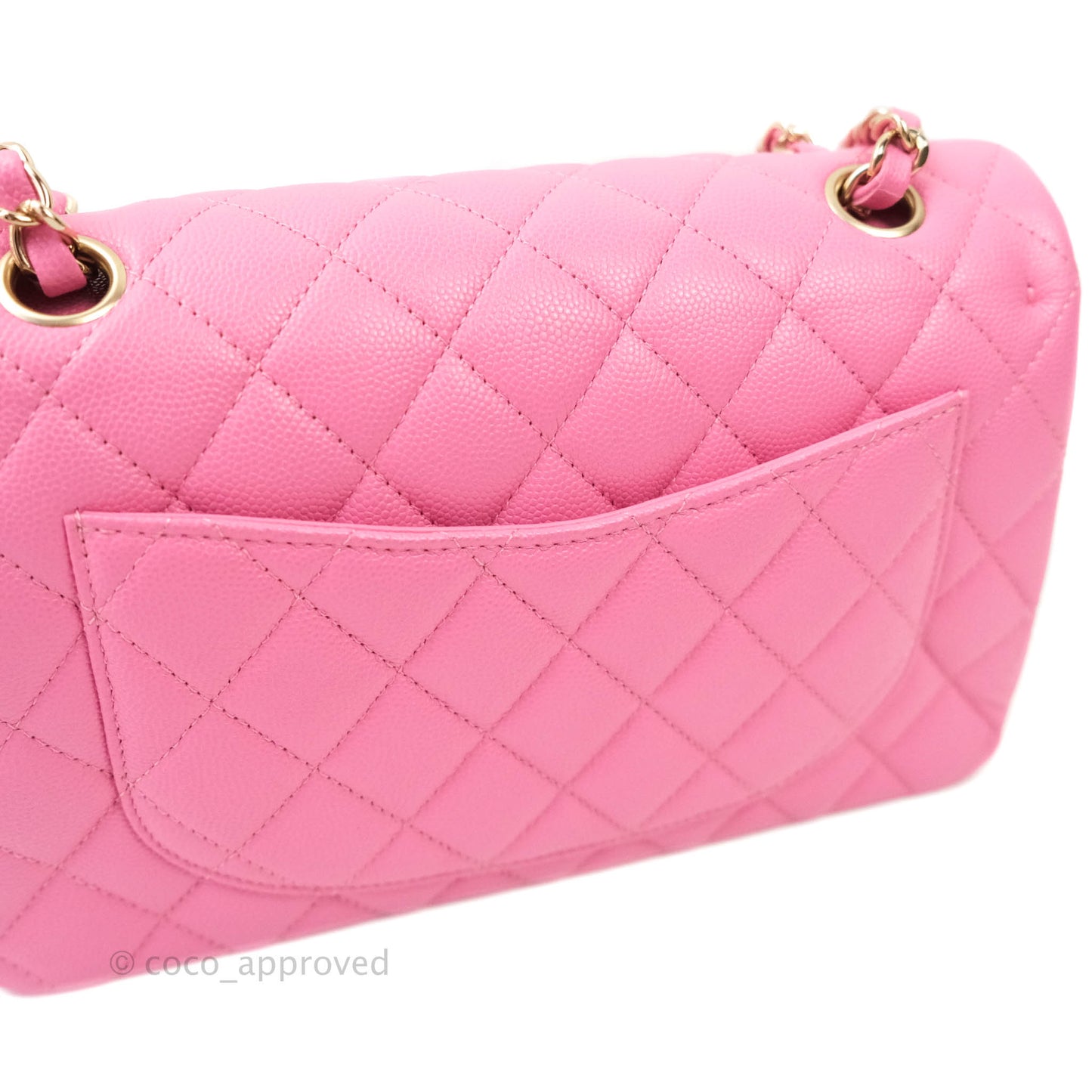 Chanel Classic Small S/M Flap Pink Caviar Gold Hardware 21P