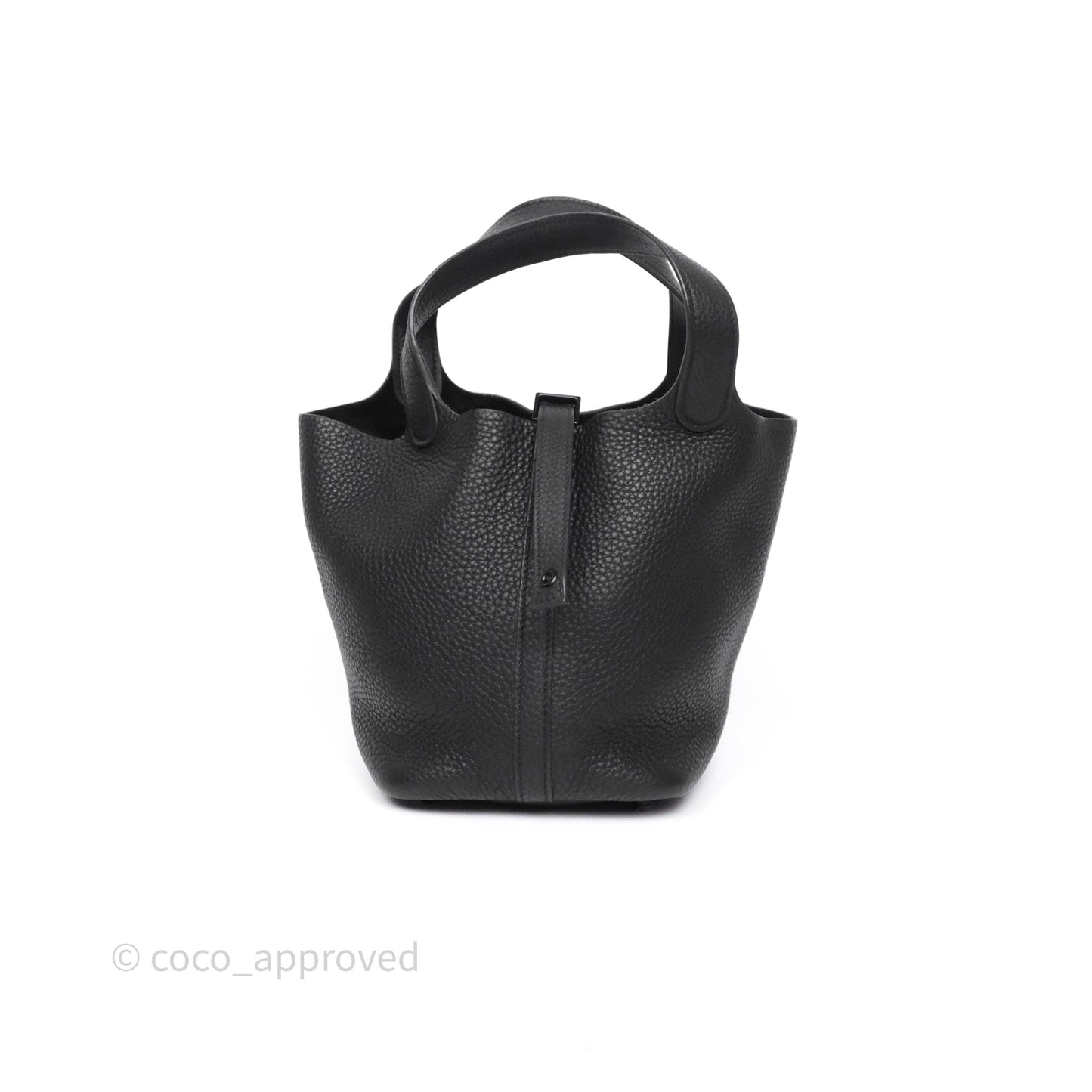 Hermès Picotin 18 Black Noir 89 Clemence So Black Hardware