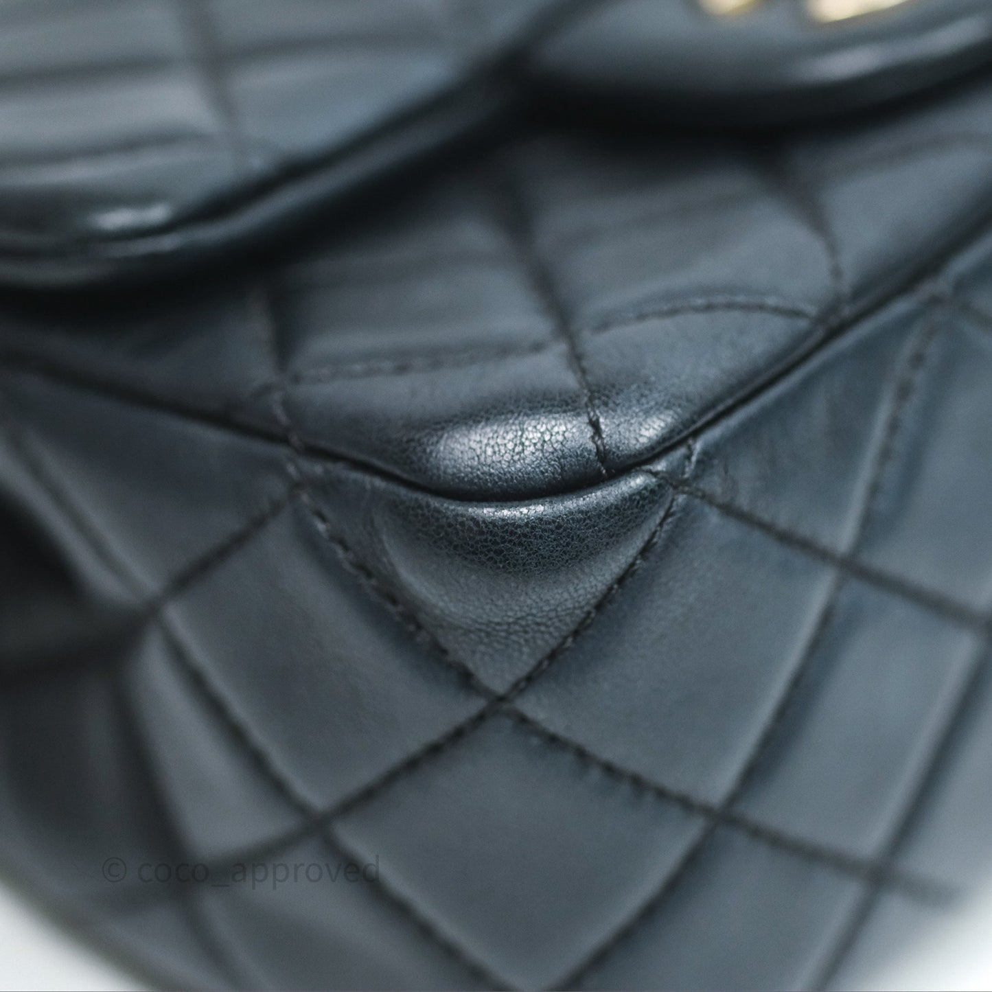 Chanel Pearl Crush Mini Square Quilted Black Lambskin Aged Gold Hardware