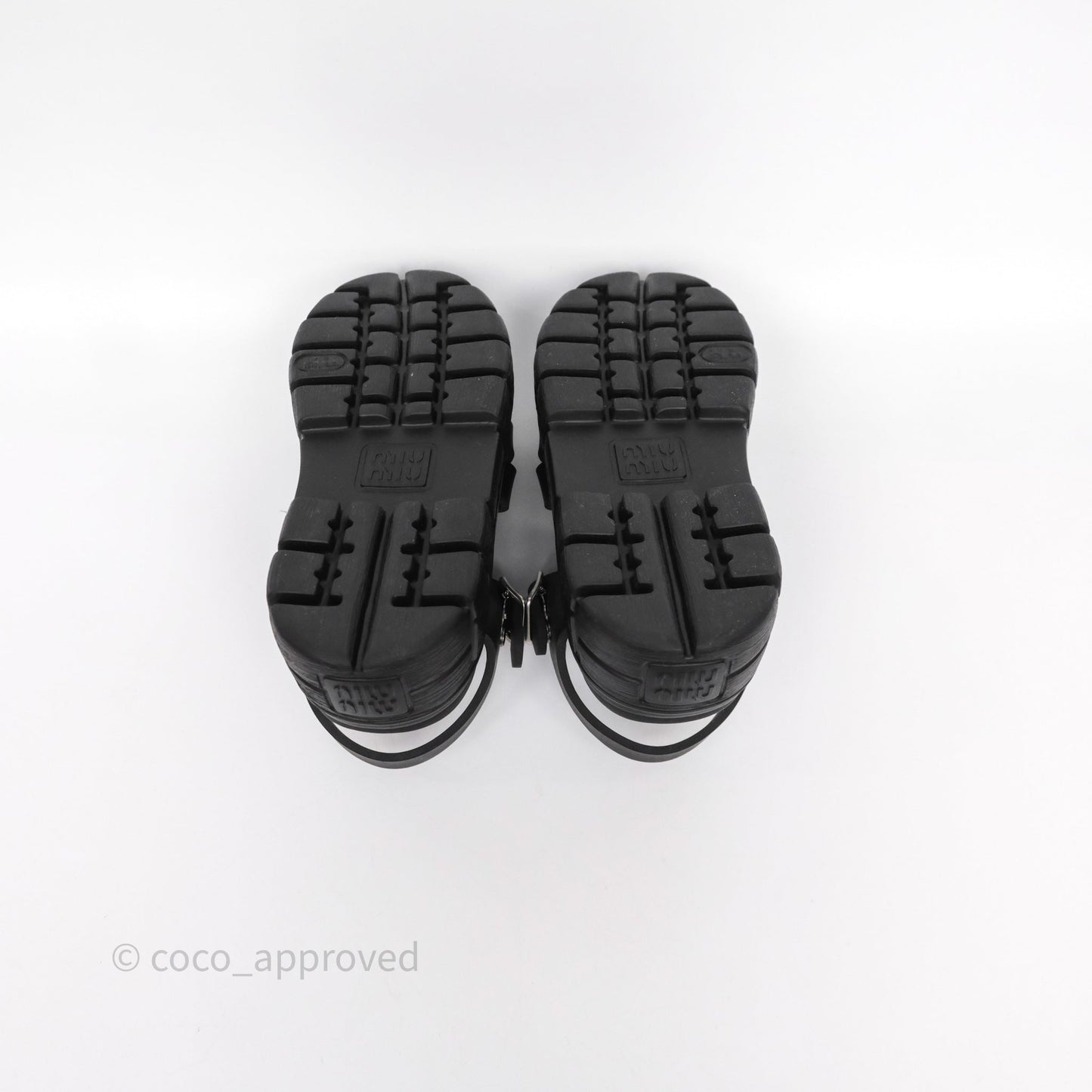 Miu Miu Soft Cage Flatform Sandal Black Size 36