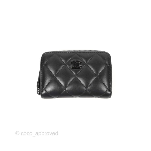Chanel Classic Zipped Coin Purse So Black Lambskin
