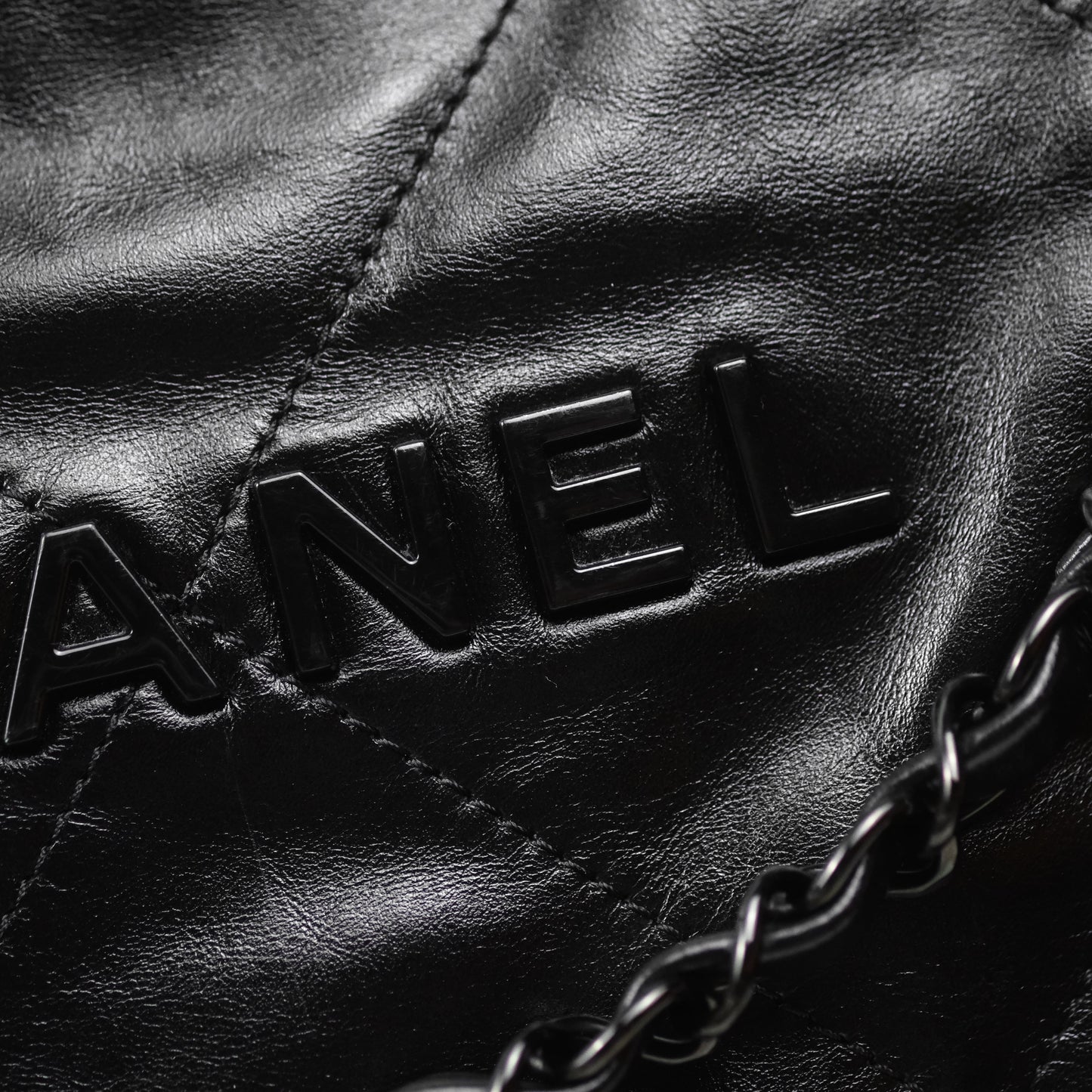 Chanel 22 Small Black Calfskin So Black Hardware