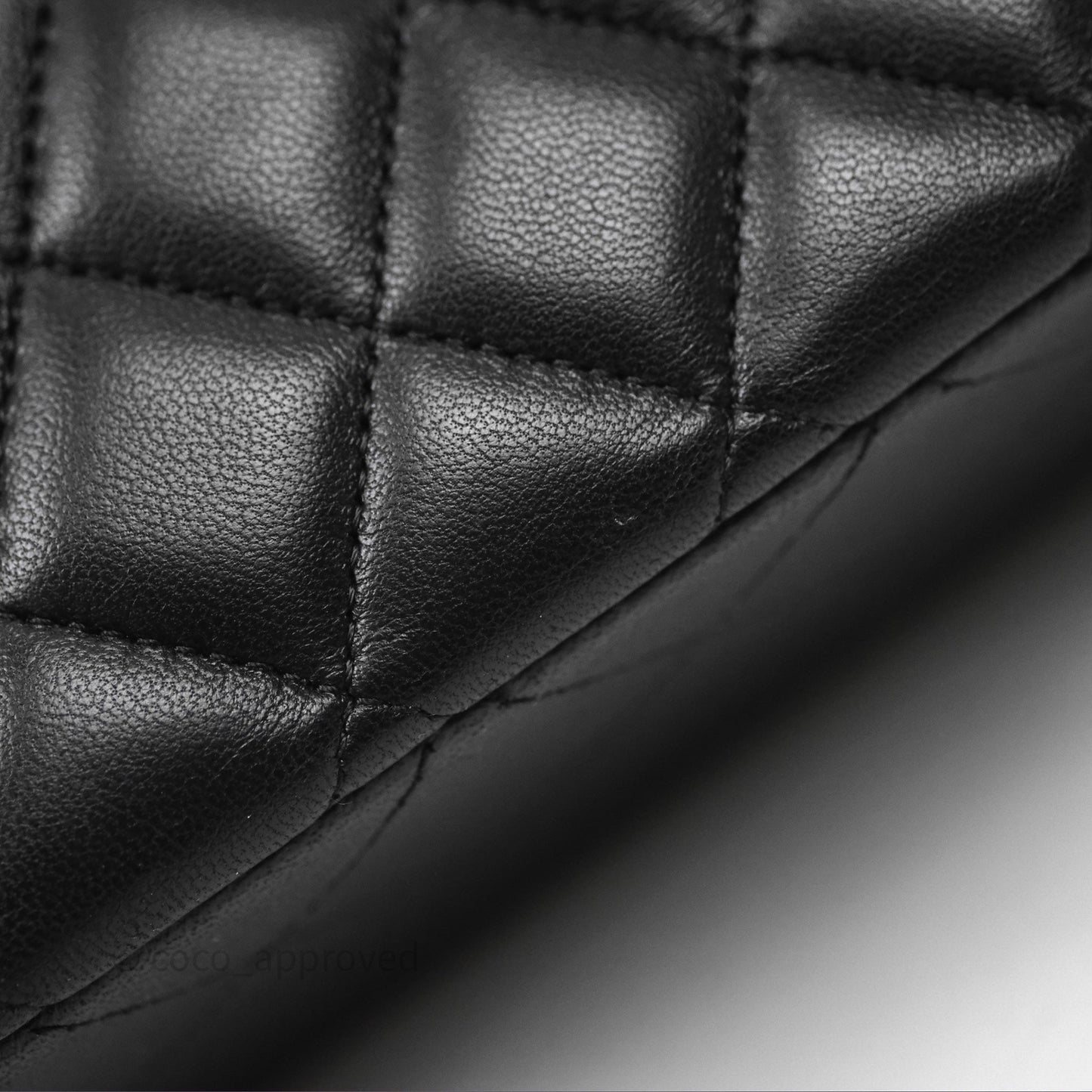 Chanel Classic M/L Medium Flap Quilted Black Lambskin Silver Hardware