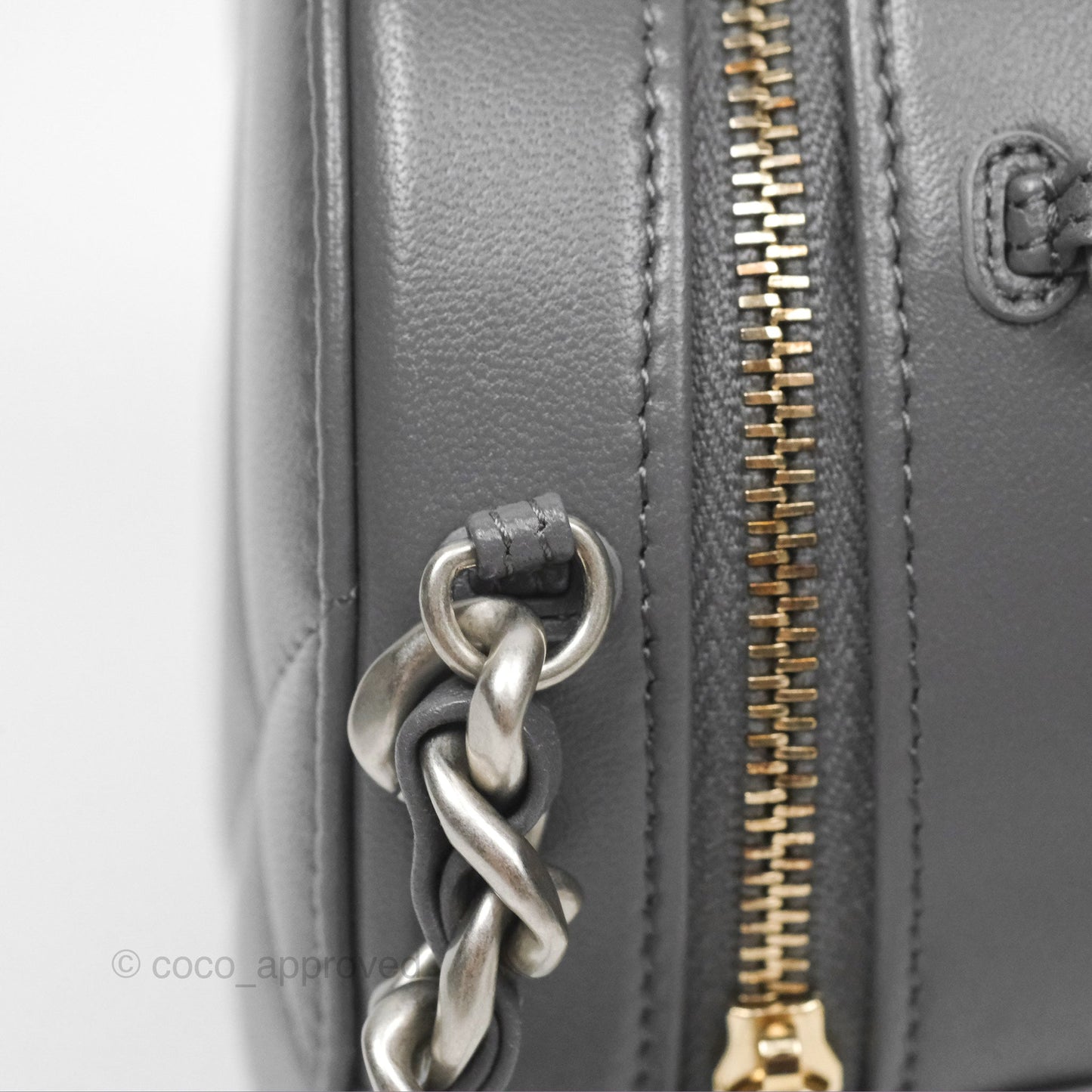 Chanel 19 Round Clutch With Chain Grey Mixed Hardware