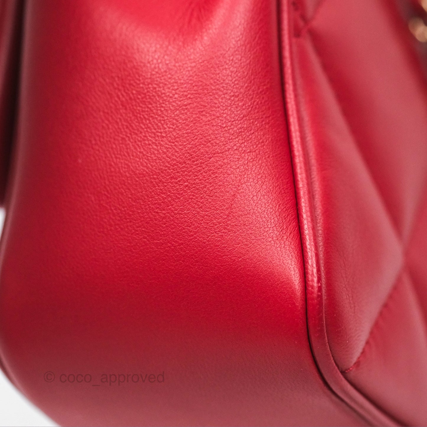 Chanel Easy Carry Flap Bag With Handle Red Lambskin Gold Hardware