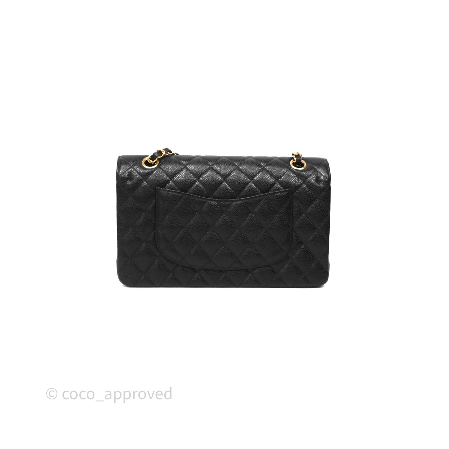 Chanel Classic M/L Medium Flap Quilted Black Caviar Gold Hardware