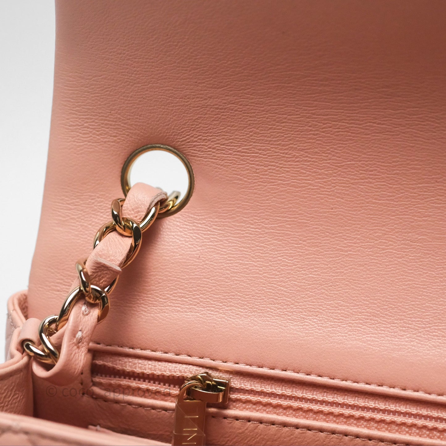 Chanel Quilted Mini Rectangular Flap Pink Lambskin Gold Hardware