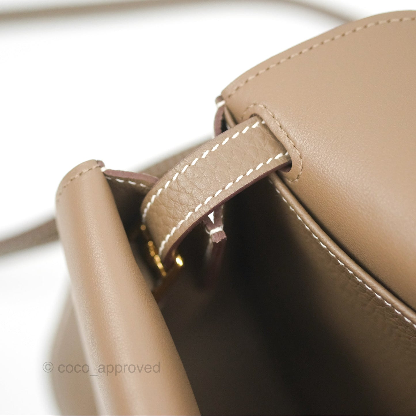 Hermès Halzan 25 Etoupe Clemence Gold Hardware
