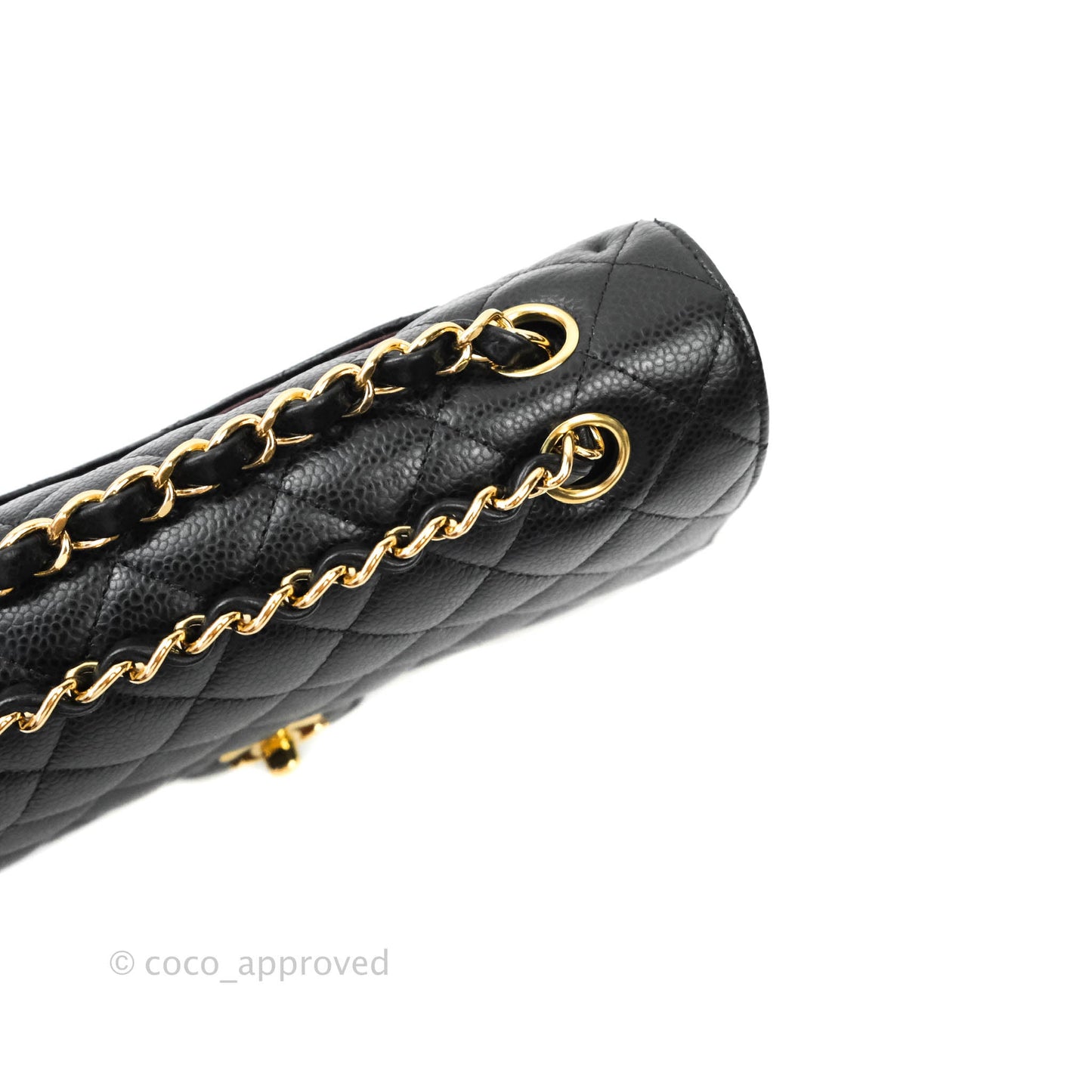 Chanel Quilted M/L Medium Double Flap Black Caviar Gold Hardware