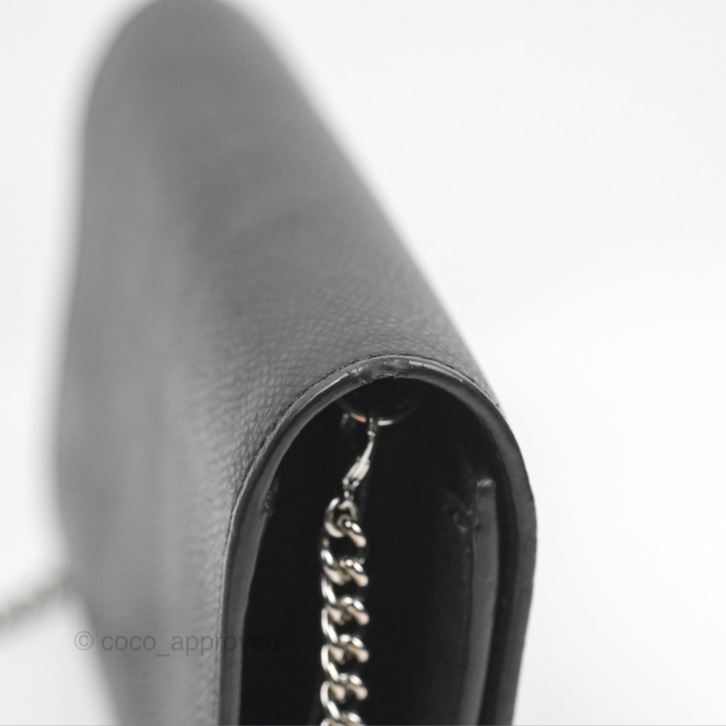 Fendi Kan I Wallet on Chain Black Silver Hardware
