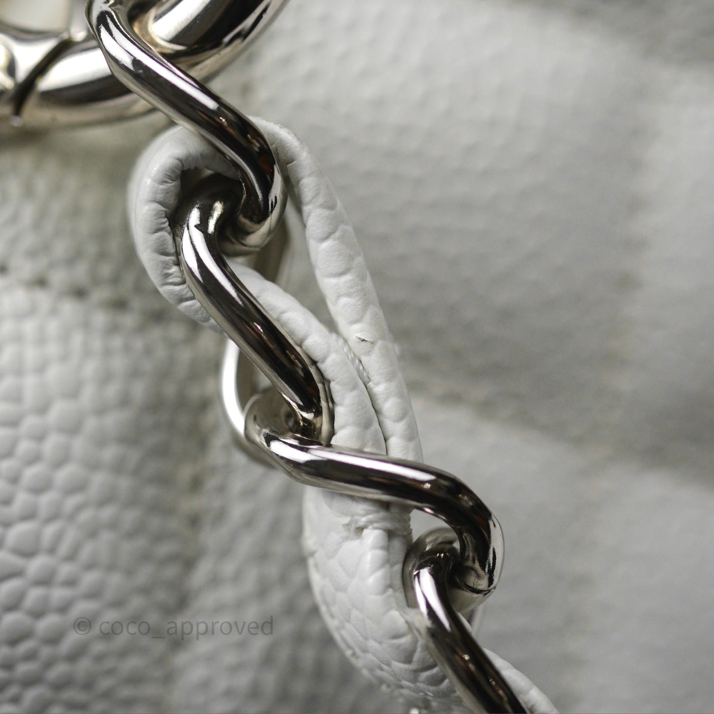 Chanel GST White Caviar Silver Hardware