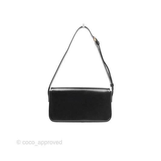 Celine Triomphe Shoulder Bag Black Calfskin
