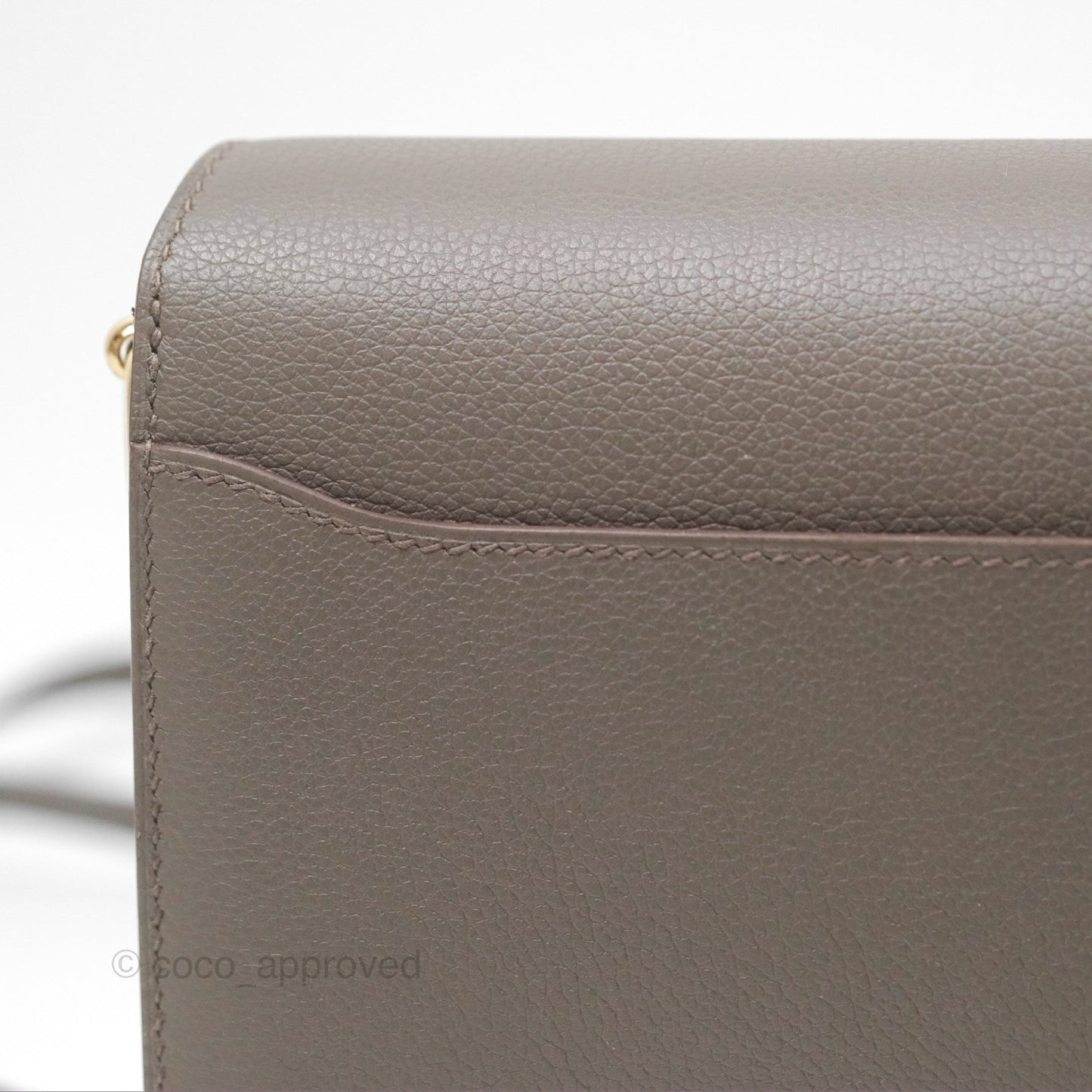 Hermès Roulis Mini 18 Gris Etain 8F Evercolor Gold Hardware