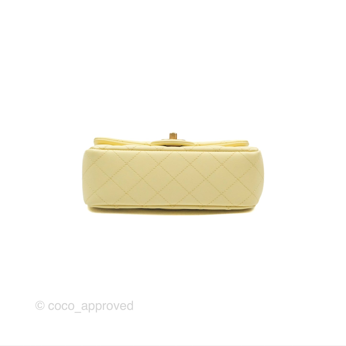 Chanel Mini Rectangular Flap with Camellia Adjustable Chain Yellow Lambskin Aged Gold Hardware 23S